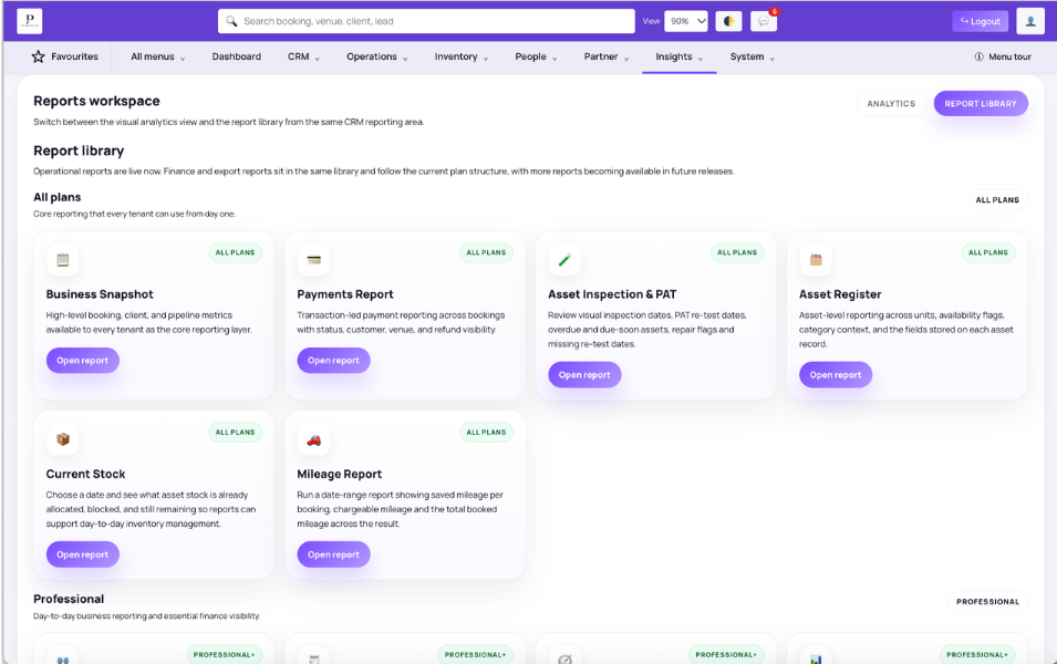 Event Payment Method Reporting in Planellio